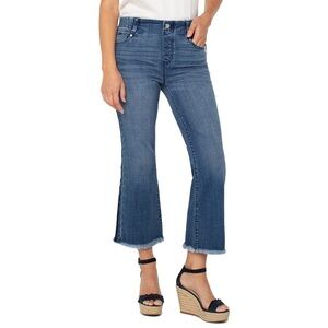 NWT- Women's Liverpool Gia Mid Rise Glider Crop Flare Leg Jeans